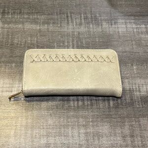 New never used light gray pleather wallet